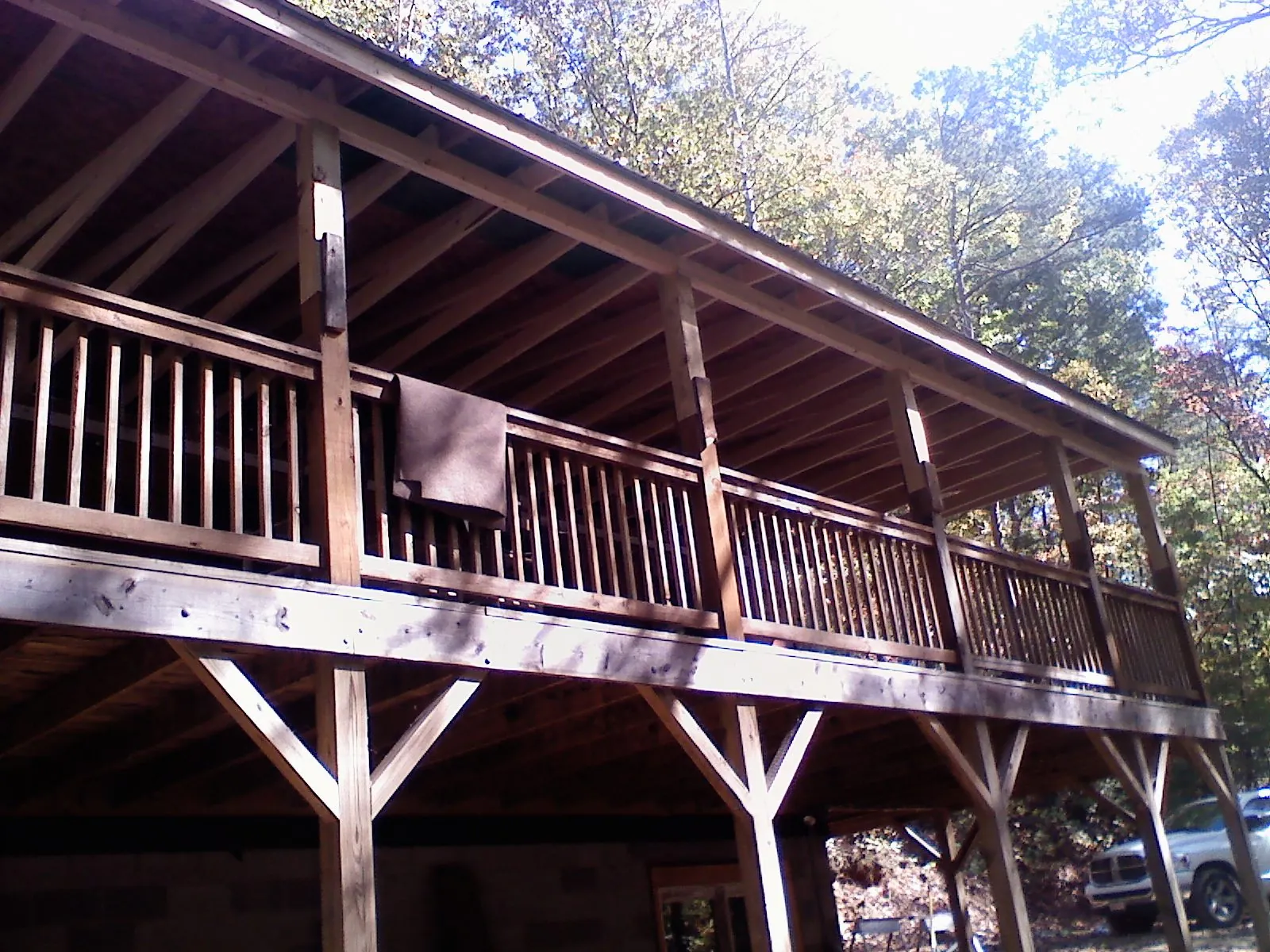Timber framing under a new elevated porch and deck — Roof Leak Repair in Vineland by Roofing Brothers